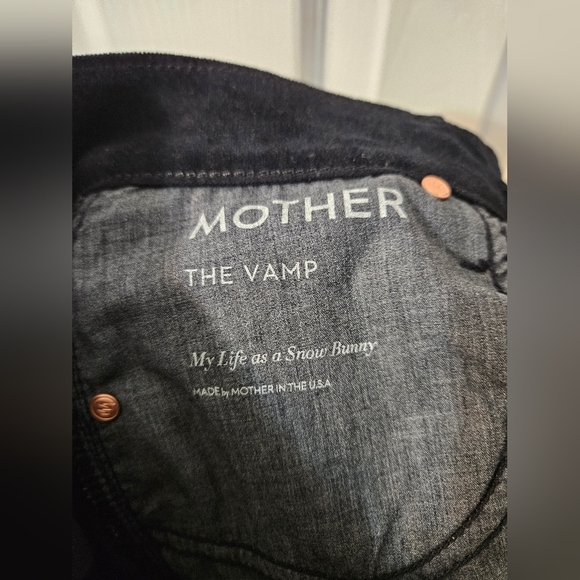 MOTHER THE VAMP MY LIFE AS A SNOW BUNNY BLACK VELVET JEANS - Picture 6 of 7